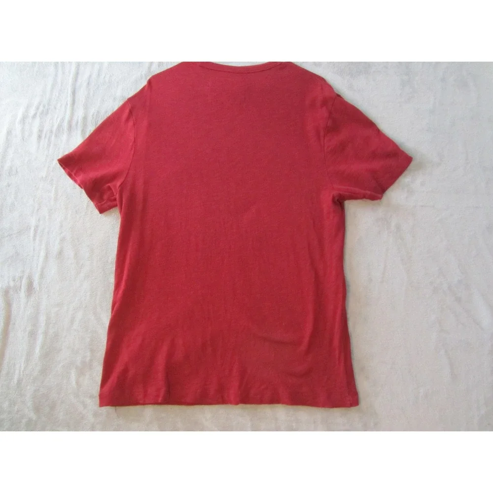 True Religion T-Shirt Mens Medium Red Arched Logo‎ Graphic Short Sleeve Cotton